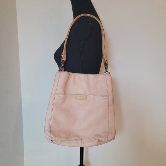American Leather Co. Handbags - American Leather Co 100% Leather Shoulder Purse Handbag Hobo Austin Triple Entry